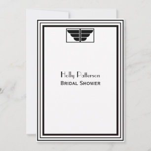 Convites Vintage Art Deco Blk Qual Quadro #2 V Chá de pane