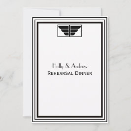 Convites Vintage Art Deco Blk Qual Quadro Nº 2 V Din de Ens