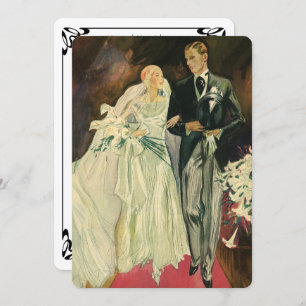 Convites Vintage Art Deco Bride e Groom Newlyweds Casamento
