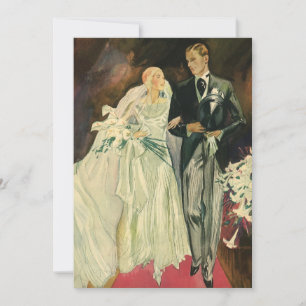 Convites Vintage Art Deco Bride e Groom Newlyweds Casamento