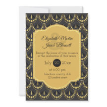 Vintage Art Deco Brown e Dourado Casamento
