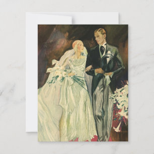 Convites Vintage Art Deco Casamento Noiva e Groom Newlyweds