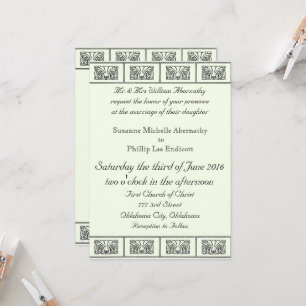 Convites Vintage Art Deco Flowers Casamento