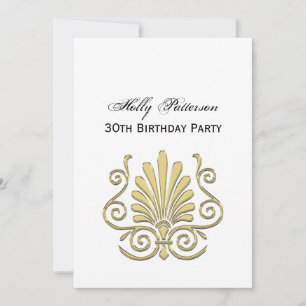 Convites Vintage Art Deco Plume Dourado Árabe