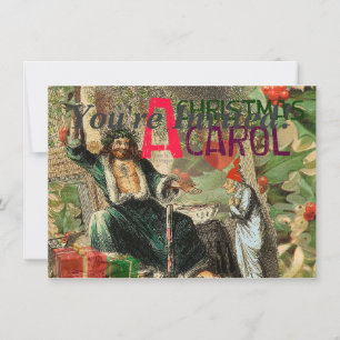 Convites Vintage Art Impressão Graphic Scrooge de Natal