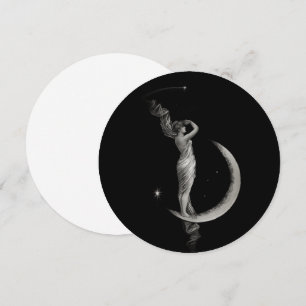Convites Vintage Art Nouveau Moon Girl