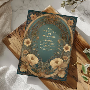 Convites Vintage Art Nouveau Wedding