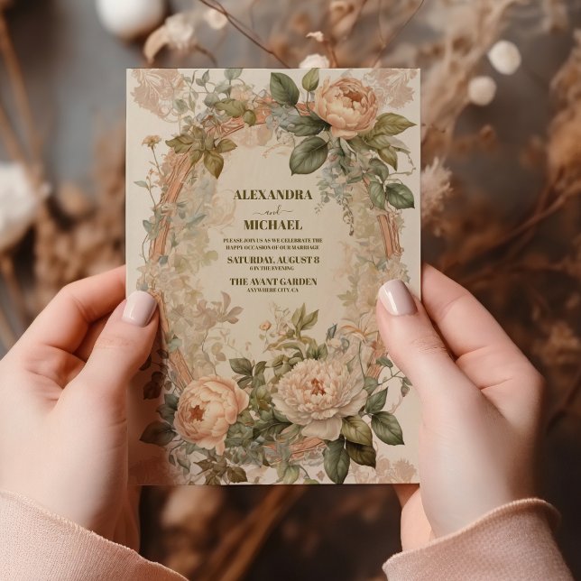 Convites Vintage Art Nouveau Wedding (Criador carregado)