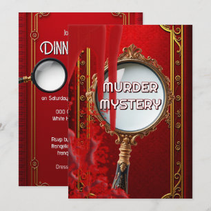 Convites Vintage assassinato mistério janto partido retrô v