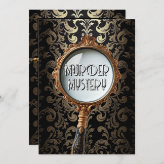 Convites Vintage, assassinato misterioso, janto do partido 