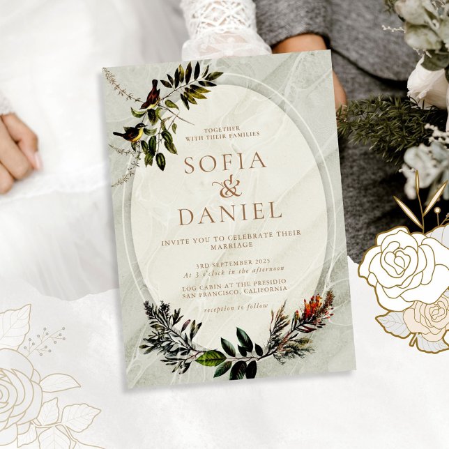 Convites Vintage Autumn Foliage Wedding (Criador carregado)