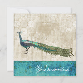 Convites Vintage azul & branco Invitatio do mar pintado do