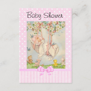 Convites Vintage Baby Carruagem Pink and White Invation (Co