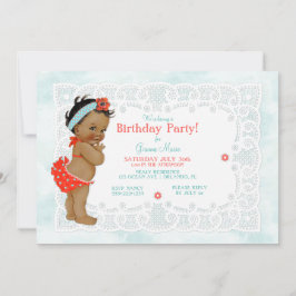 Convites Vintage Baby Girl Bathing Monogramas