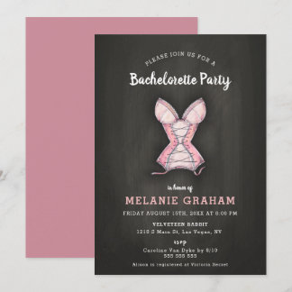 Convites Vintage - Bachelorette Modern Chalkboard