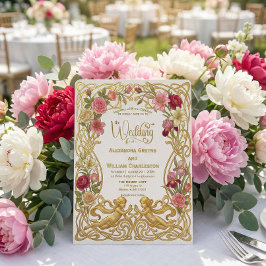 Convites Vintage Baroque Romantic Angel Garden Wedding