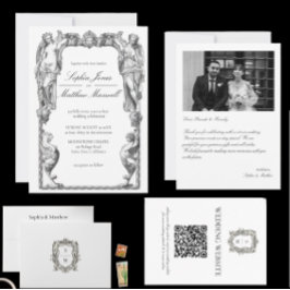 Convites Vintage Baroque Statue Fine Art Renaissance