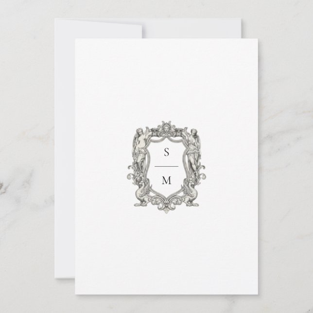 Convites Vintage Baroque Statue Fine Art Renaissance (Verso)