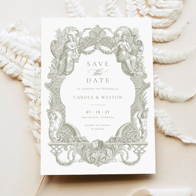 Convites Vintage Barroco Floral Vintage Data Salva (Criador carregado)