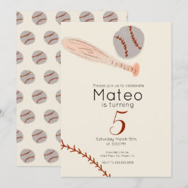 Convites Vintage Baseball Birthday Party