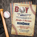 Convites Vintage Baseball Boys Baby Shower<br><div class="desc">Comemore com estilo com estes convites de chuvas de bebê. O design é fácil de personalizar com sua redação de eventos especiais e seus convidados ficarão entusiasmados quando receberem esses convites fabulosos.</div>