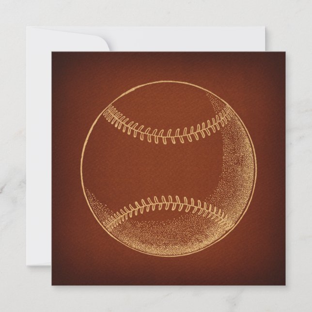 Convites Vintage Baseball Sports Art (Frente)