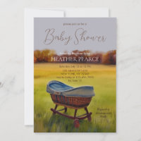 Vintage Bassinet Watercolor Fall Chá de fraldas