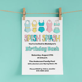 Convites Vintage Bathing Suits Swimfatos Piscina