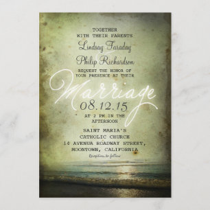 Convites Vintage BEACH WEDDING