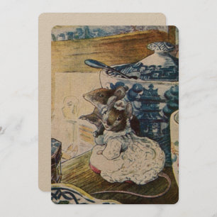 Convites Vintage Beatrix Potter Mice Tailor de Gloucester