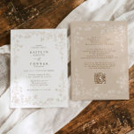 Convites Vintage Beige All in One French Floral Wedding<br><div class="desc">Soft beige florals on a warm vintage ivory background give this vintage french wedding invitation a timeless, romantic look. The delicate chinoiserie floral frame and subtle toile de jouy style details create an elegant floral design inspired by classic wedding stationery and Victorian botanical artwork. The neutral beige palette brings a...</div>