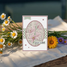 Convites Vintage Bellflower Detalhes do Aniversário de trás