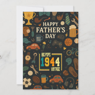 Convites Vintage Big Pops 1944 81º Aniversário Dia dos Pais