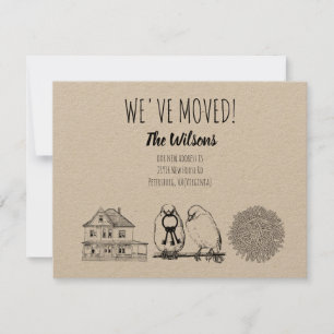 Convites Vintage Birds & Nest Rustic Kraft Brown