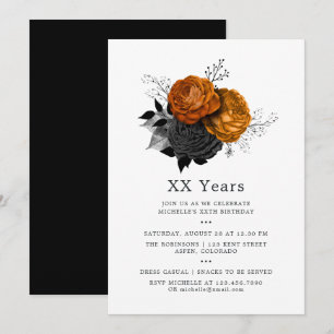 Convites Vintage Black and Orange Halloween Aniversário Fl