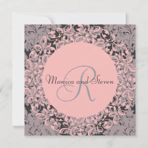 Convites Vintage Black and Pink Weds