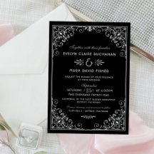 Vintage Black and Silver Art Deco Casamento