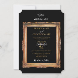 Convites Vintage Black & Dourado Wedding