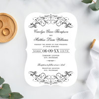Vintage Black Flourish White Weding