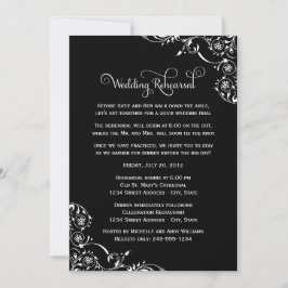 Convites Vintage Black Scrolls Casamento Ensaio e Janto