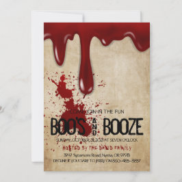 Convites Vintage Bloody Boo's e Booze Festa de Halloween