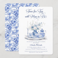Vintage Blue Chinnosserie Chá de fraldas Tea Party