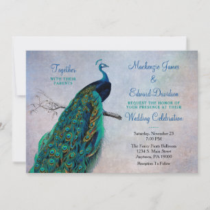 Convites Vintage Blue Elegant