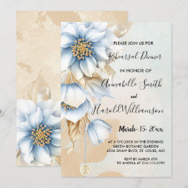Convites Vintage Blue Flor