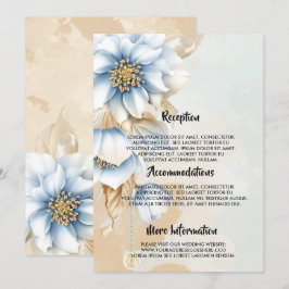 Convites Vintage Blue Flórida Programa de Casamentos