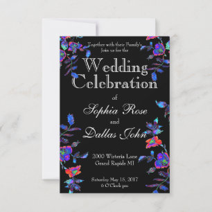 Convites Vintage Blue Rosa Wedding