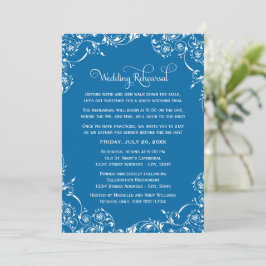Convites Vintage Blue Scrolls - Ensaio de Casamento e Janto