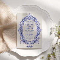 Vintage Blue Victorian Barroco Casamento