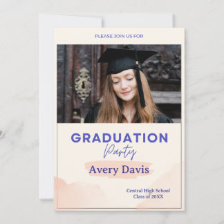 Convites Vintage Blush Blue Watercolor Botanical Floral