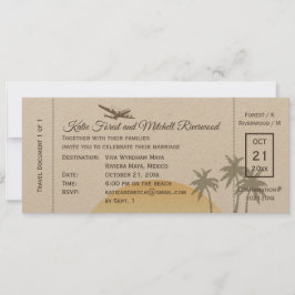 Convites Vintage Boating Pass Wede RSVP em Kraft